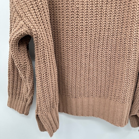 AMERICAN EAGLE Oversized green-brown large knit woman bohemian casual sweaters - Picture 13 of 16